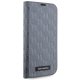 Karl Lagerfeld iPhone 14 Pro atverams vāciņš maciņš grāmatiņa Saffiano Monogram, sudraba