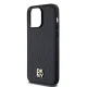 DKNY Leather Monogram Pattern Metal Logo MagSafe vāciņš iPhone 14 Pro Max, melns