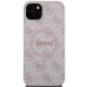 Apple iPhone 15 Plus 6.7\'\' Guess 4G Collection Leather Metal Logo MagSafe Case Cover, Pink