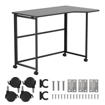 Maclean MC-1250 L/B saliekams L-veida galds, 100x65cm, melns