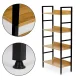 Industrial Wood and Metal Shelving Unit, Loft Style Bookcase ModernHome