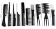 Professional Hairdressing Combs, Set of 10