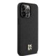 DKNY iPhone 15 Pro Max vāciņš Leather Monogram Pattern MagSafe, melns
