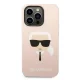 Karl Lagerfeld Silicone Karl\'s Head iPhone 14 Pro vāciņš ar MagSafe, rozā