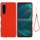 For SonySony Xperia 1 IV Liquid Silicone Phone Case Soft Cover, Red | Telefona Vāciņš Maciņš Aplvalks Bamperis