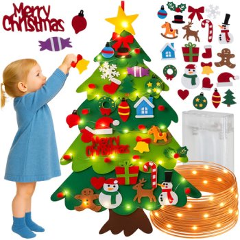 Kruzzel 00026548 LED Felt Christmas Tree for Kids