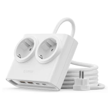 Удлинитель Orico PDC25 25W 6in1 2x AC + 2x USB-A + 2x USB-C - Белый