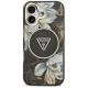 Guess IML Glitter Flowers Triangle MagSafe vāciņš priekš iPhone 17 – melns | Phone Case Cover