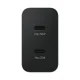 Зарядное устройство Samsung Power Adapter Duo EP-T5020XBEGEU 2x USB-C 50W, черный