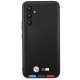 BMW Samsung Galaxy A54 vāciņš Leather Stamp Tricolor, melns