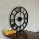 Ruhhy 01562 Sienas pulkstenis ar romiešu cipariem, Retro Loft 3D, 47 cm, Melns
