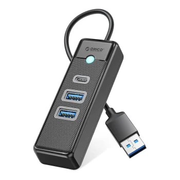 Orico PWC2U-U3 3 portu USB centrmezgls (2x USB-A 3.0, 1x USB-C 3.0), 1m, melns