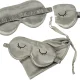 Gaismu bloķējoša miega maska ar maciņu, pelēka
