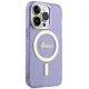 Чехол Guess для iPhone 14 Pro IML Glitter Gold MagSafe, фиолетовый