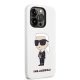 Karl Lagerfeld Silicone Ikonik apvalks iPhone 14 Pro Max, balts