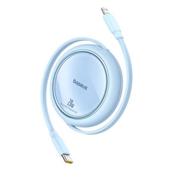 Кабель USB-C на Lightning Baseus Free2Pull 20W 1м Синий