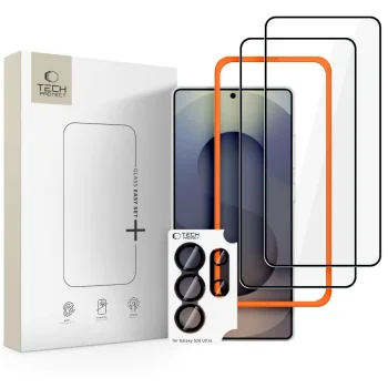 Aizsargstikls Tech-Protect Easy Set+ 3-Pack priekš Samsung Galaxy S26 Ultra, melns
