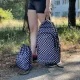 Рюкзак Kruzzel 30 л с мешком для обуви, в клетку, черный