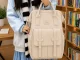 Spacious City Backpack for A4 Format, Cream