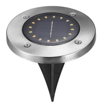 Garden solar lamp with 16 LED, metal finish, black