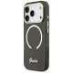 Guess IML Script Metal MagSafe vāciņš iPhone 17 Pro telefonam, Melns