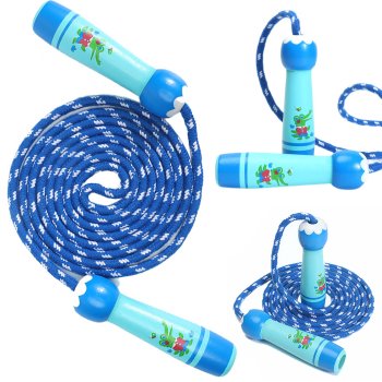 Kids Skipping Rope with Wooden Handles Jhtoy-430, Blue