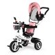 ECOTOYS 4-in-1 Toddler Tricycle with Parent Handle and Reversible Seat, Pink