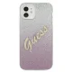Чехол Guess для iPhone 12 mini, Glitter Gradient Script, розовый