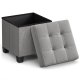 Quilted Storage Ottoman Footrest with Lid 37L, Grey