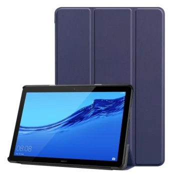 Huawei MediaPad T5 10.1" Tri-fold Stand Smart Leather Case Cover, dark blue - чехол книжка
