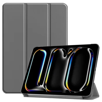 Apple iPad Pro 11'' (2024) (A2837 A2925) PU Leather Protective Tri-fold Book Case Cover, Gray | Чехол Книжка...