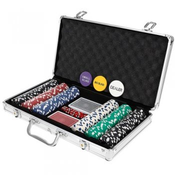 Pokera žetonu komplekts ar 300 žetoniem 11.5 grami bez nomināla | Poker Texas Hold’em Game Chips Set