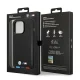 BMW iPhone 14 Pro vāciņš Leather Stamp Tricolor MagSafe, melns