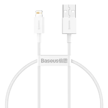 Baseus Superior USB to Apple iPhone Lightning Data Charging Cable 2.4A, 0.25m, White