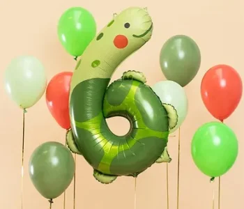 Folijas balons 75x96 cm "Numurs 6", bruņurupucis l Foil balloon