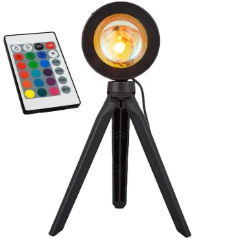 RGB saulrieta projektora lampa ar statīvu melna