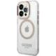 Чехол Guess для iPhone 15 Pro Max Metal Outline MagSafe, золотой