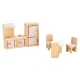 Wooden Dollhouse Furniture Set, Pink/White (22 Pieces)
