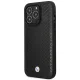 BMW Leather Diamond Pattern MagSafe vāciņš iPhone 14 Pro, melns