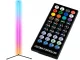 RGB LED stūra grīdas lampa ar lietotnes un pults vadību, 150 cm, melna