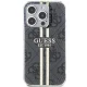 Guess iPhone 15 Pro Case IML 4G Gold Stripe, Black