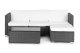 Moduļu tehnorotanga dārza stūra dīvāns ar galdiņu MultiGarden, pelēks