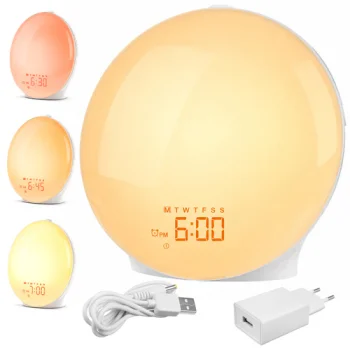 Izoxis Wake-Up Light Alarm Clock with Sunrise Simulation and FM Radio