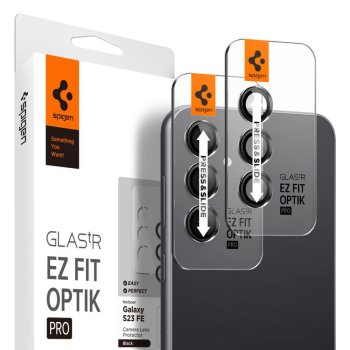 Samsung Galaxy S23 FE (SM-S711B/DS) Spigen Optik.Tr CAmera Protector 2-Pack with Frame, Black | Kameras Aizsargstikls 2...