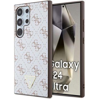 Guess 4G trīsstūra formas futrālis Samsung Galaxy S24 Ultra - balts | Triangle case for white