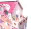 Liela Bērnu Spēļu MDF Koka Leļļu Māja ar Mēbelēm Piederumiem 70cm, Rozā | Play Dollhouse with Furniture