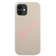 Guess iPhone 12 mini Case Silicone Vintage, Gray Pink
