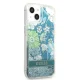Guess Flower Liquid Glitter vāciņš iPhone 13 mini, zaļš