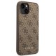 Apple iPhone 14 Plus 6,7\" Guess 4G Metal Gold Logo Case Cover (GUHCP14MG4GFBR), Brown