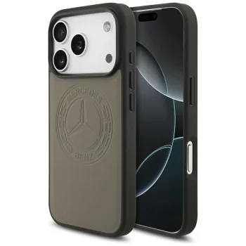 Mercedes iPhone 17 Pro vāciņš Leather Vintage Logo MagSafe, bēšs